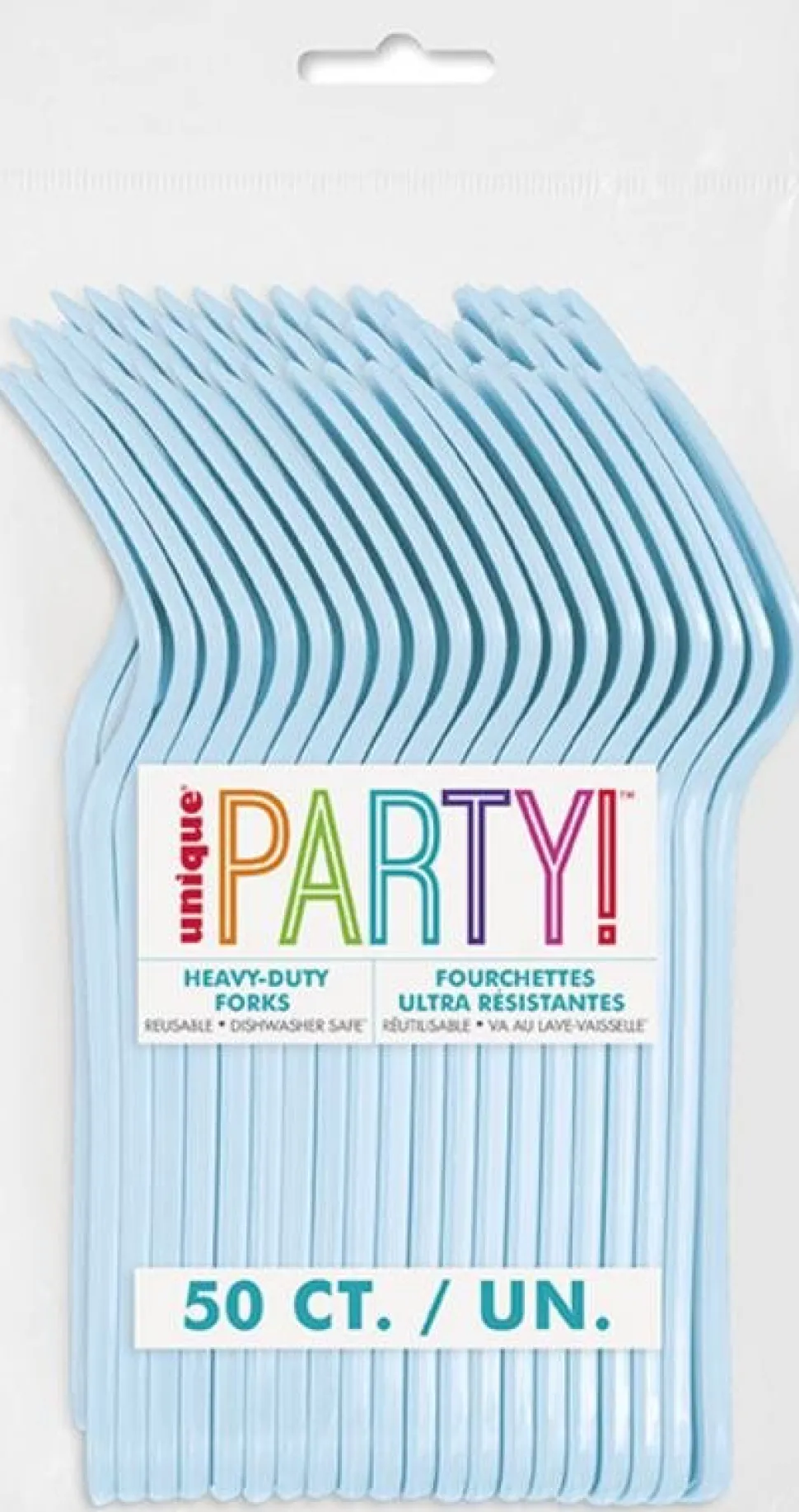 Powder Blue Premium Plastic Forks | 50ct