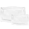 Premium Quality Heavyweight Clear Hard Plastic Serving Trays | 6 pcs