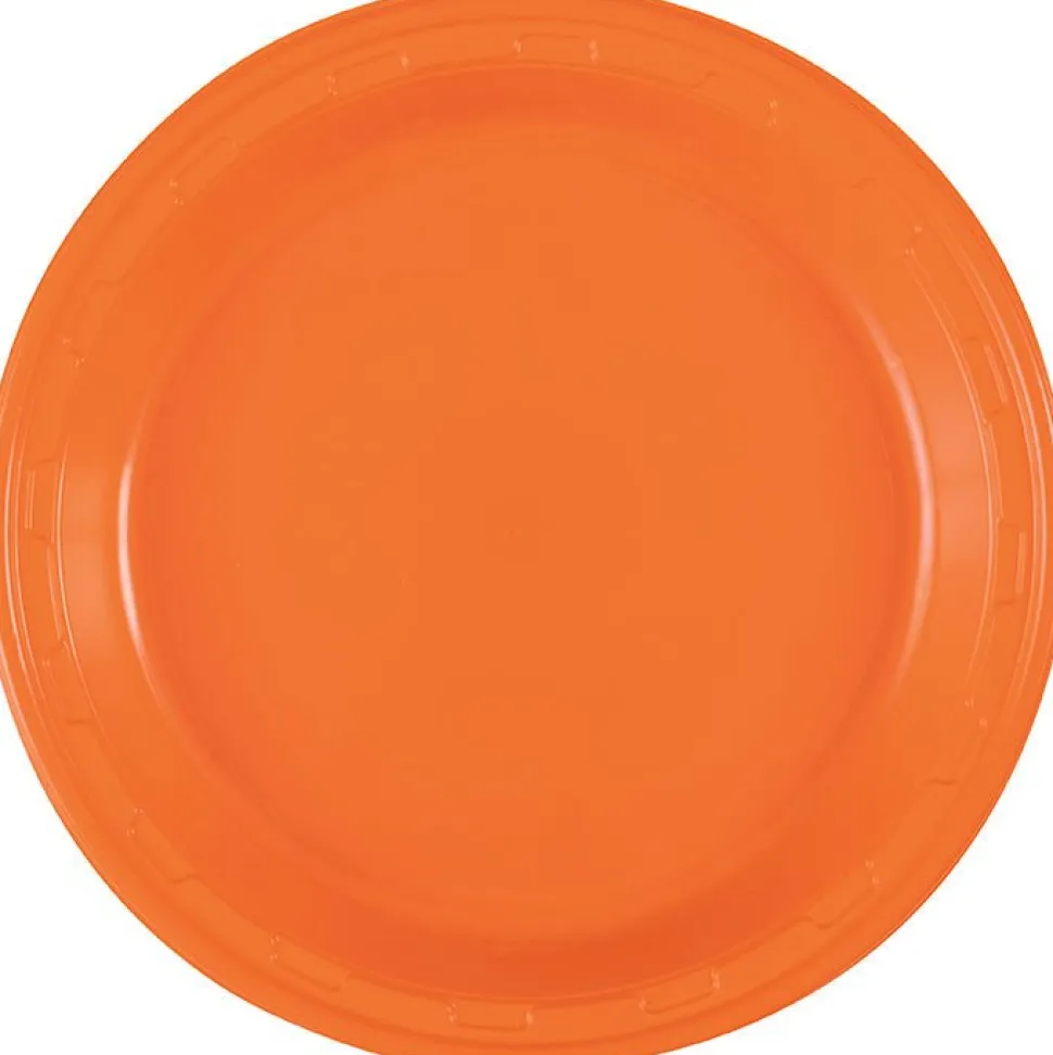 Pumpkin Orange Plastic Plate 10in | 50ct
