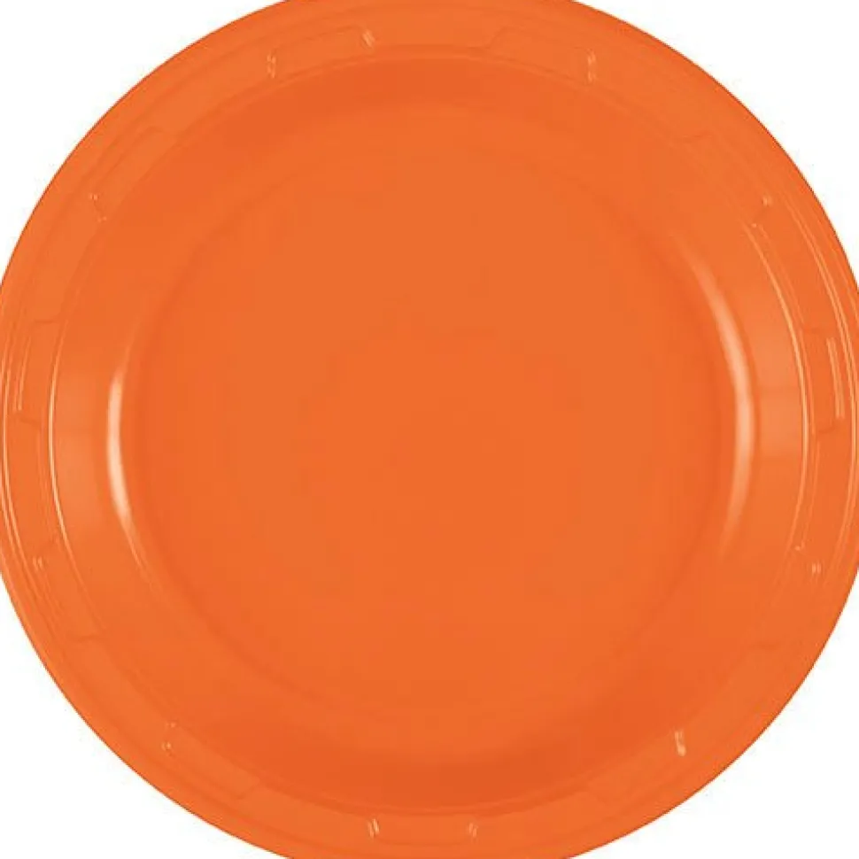 Pumpkin Orange Plastic Plate 7in | 50ct