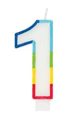 Rainbow Number 1 Candle | 1ct