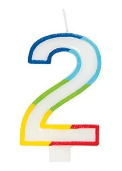 Rainbow Number 2 Candle | 1ct