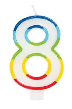 Rainbow Number 8 Candle | 1ct