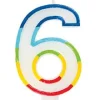 Rainbow Number 6 Candle | 1ct