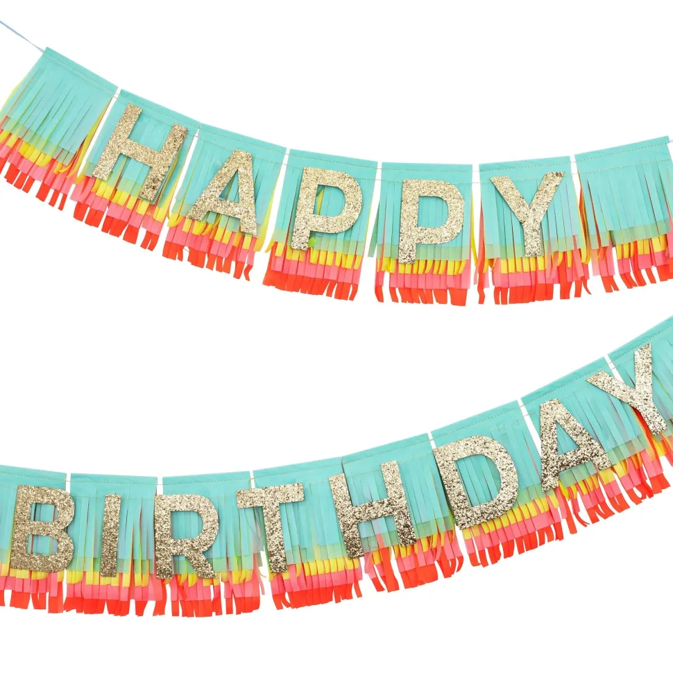 Rainbow Happy Birthday Fringe Garland Set | 1ct