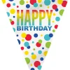 Rainbow Spots Birthday Flag Banner 12ft | 1ct