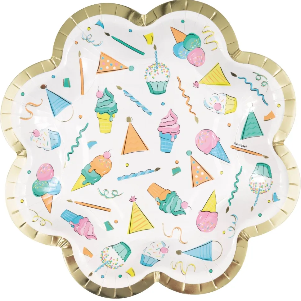 Rainbow Sweets Shaped Plates W/ Foil 8in | 8ct