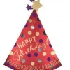 Red Party Hat Mylar Super Shape Balloon 36" | 1ct