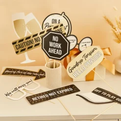 Retirement Party Photo Booth Props Set | 10ct