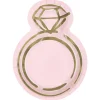 Ring Pink Blooms Shaped Plate 9in | 8ct