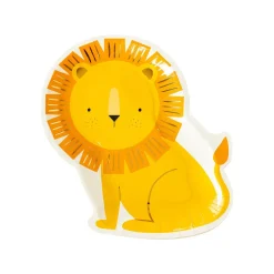 Safari Lion Shaped Paper Plates | 8ct