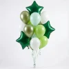 3 Satin Emerald Star Balloon Bouquet | 17pc