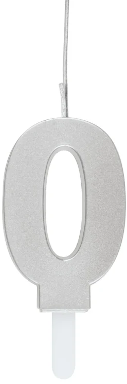 Silver Number 0 Sparkler Candle | 1ct