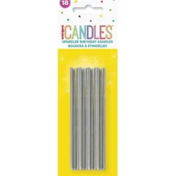 Silver Sparkler Birthday Candle | 18ct