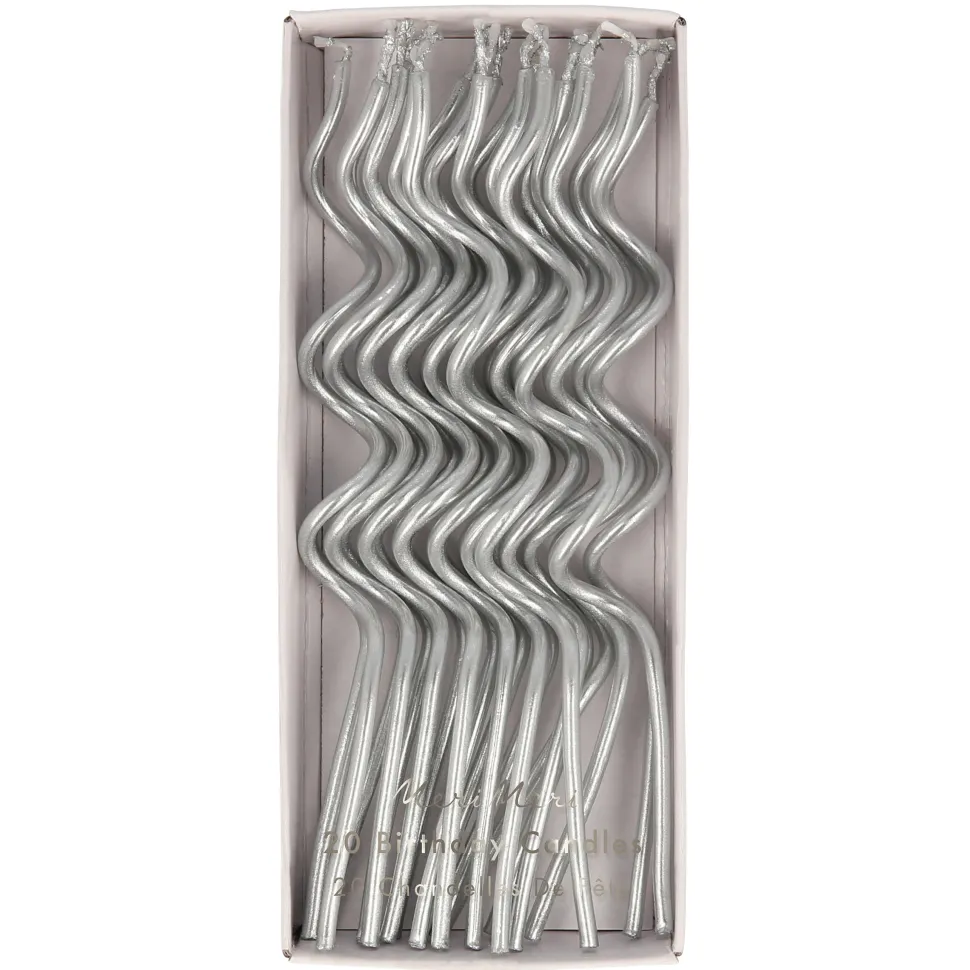 Silver Swirly Candles | 20ct
