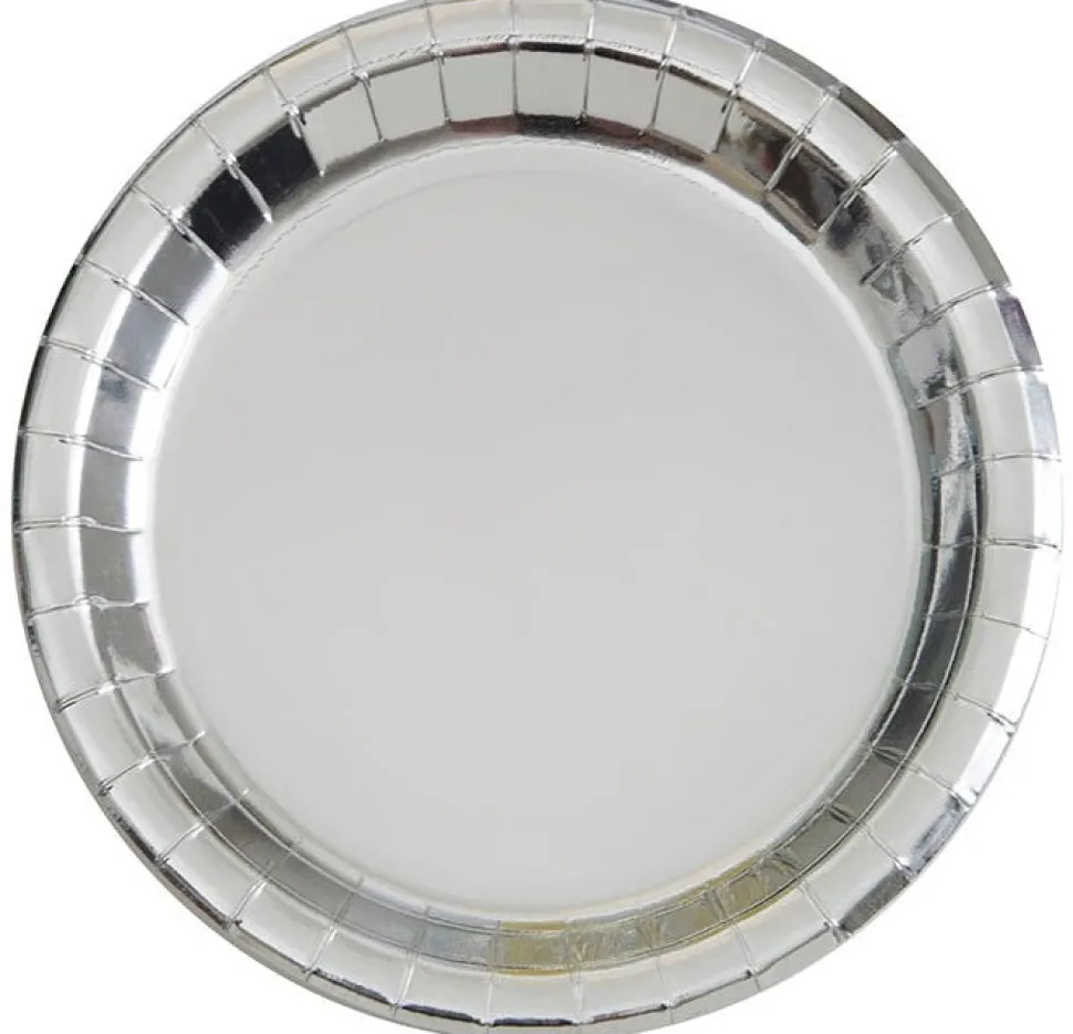 Silver Foil Round Paper Plate 9in | 8ct