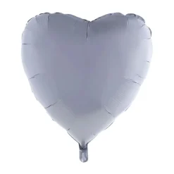Silver Heart SuperShape Satin Mylar Balloon 30" | 1 ct