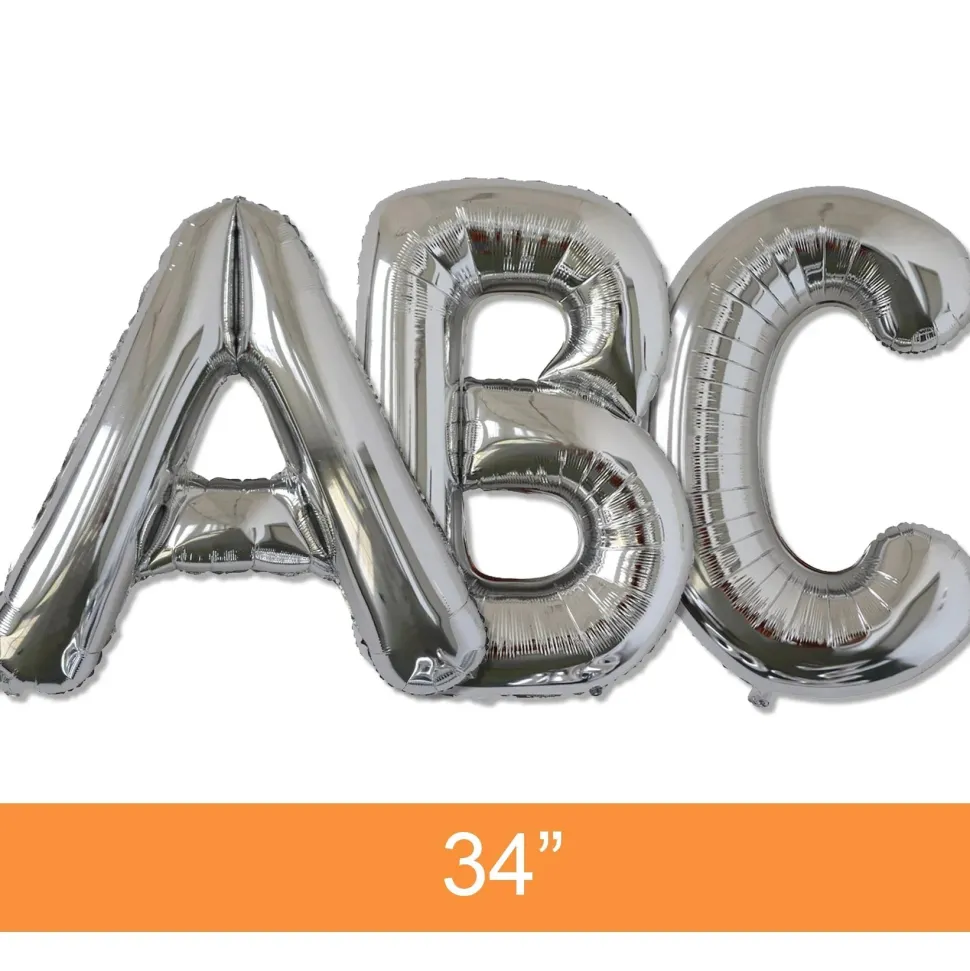 Silver Jumbo Letter Metallic Balloon 34" | 1 ct.