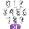 Silver Jumbo Number Balloons 34"