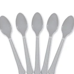 Silver Plastic Spoons | 20ct