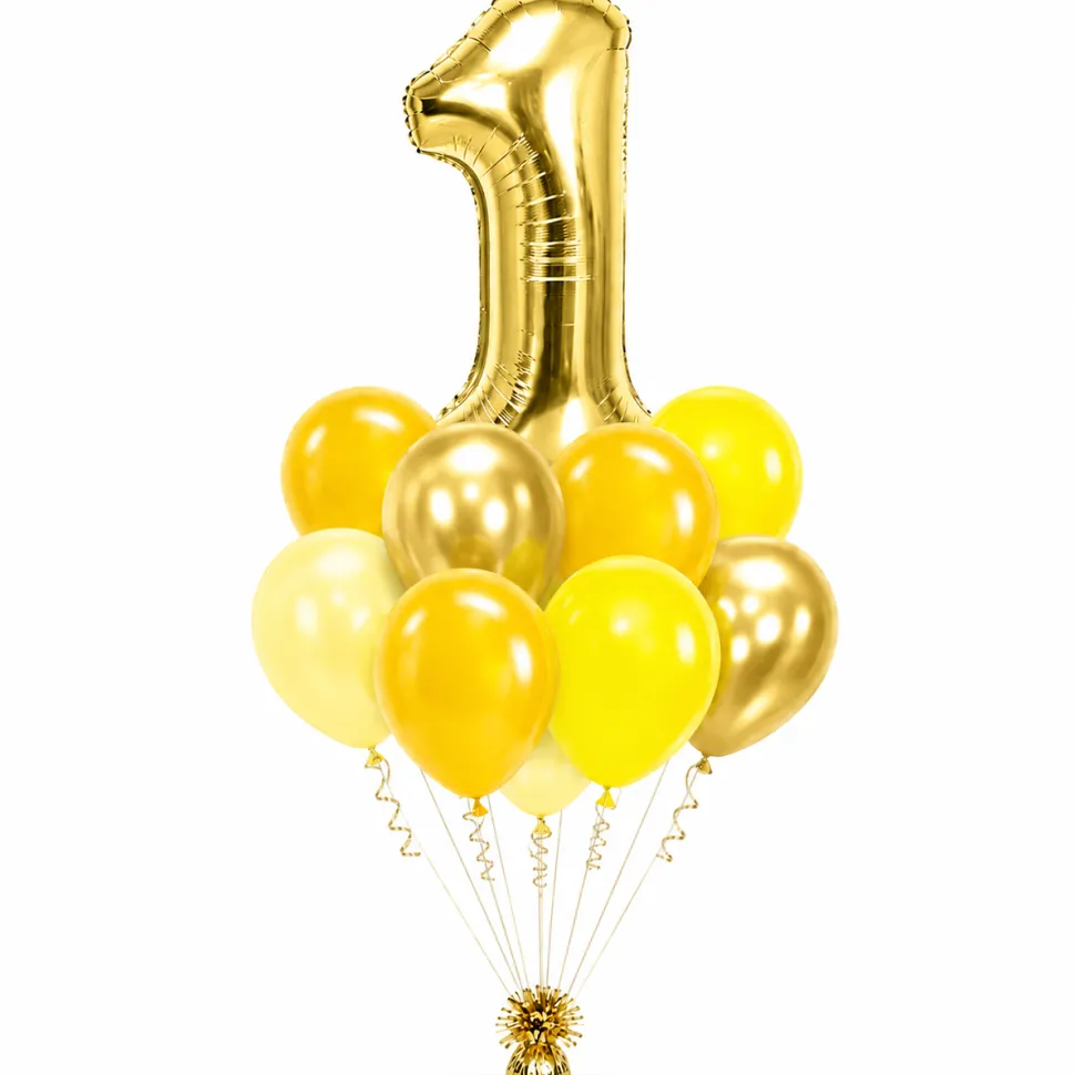Single Custom Number Bouquet - Gold & Sunshine | 15pc