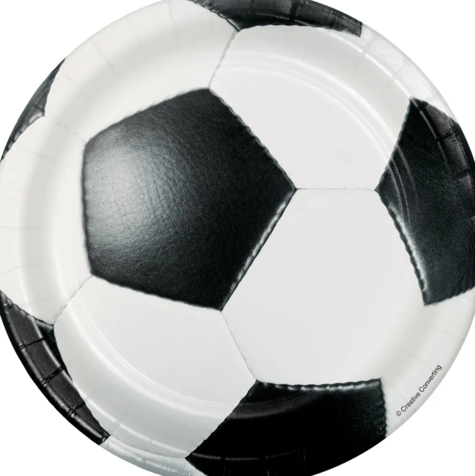 Soccer Ball Shaped Paper Plates 7" | 8ct