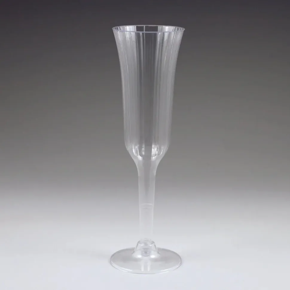 Sovereign Fluted Champagne Glasses Plastic 5 oz | 10 ct
