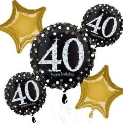 Sparkling 40 Balloon Bouquet | 5 pcs