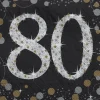 Sparkling Celebration Beverage Napkins Age 80 | 16ct