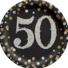 Sparkling Celebration "50" Round Plates, 9" | 8 ct