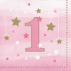 1st Birthday One Little Star Pink Napkins 5" | 16ct