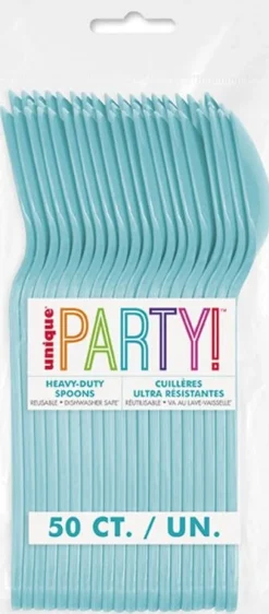 Teal Premium Plastic Spoons | 50ct