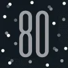 80th Birthday Black Lunch Napkins | 16ct