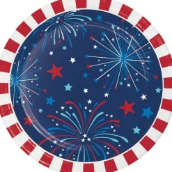 4th Of July Freedom Fireworks Dessert Plates 7" | 8ct