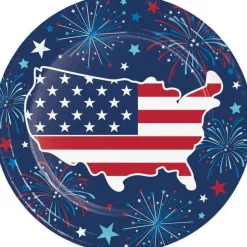 4th Of July Freedom Fireworks Lunch Plates 8 3/4" | 8ct