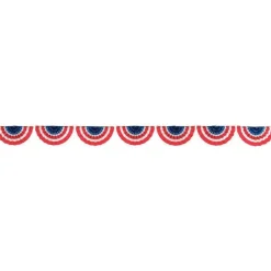 4th Of July Patriotic Paper Fan Garland 8ft | 1ct