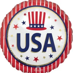 USA Stars and Stripes Satin Mylar Balloon 18" | 1 ct
