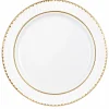 White Hammered Gold Edge Plates 10in | 8ct