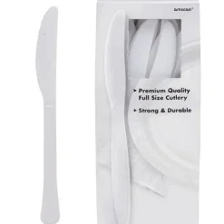 White Heavy Duty Plastic Knives | 20ct
