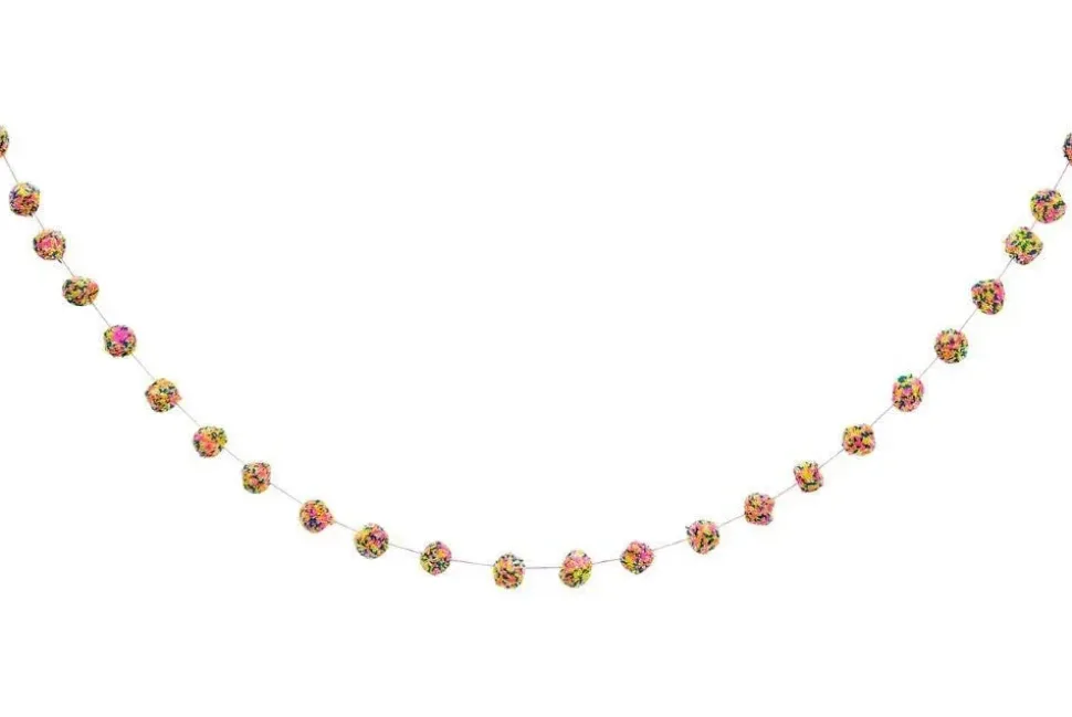 White, Pink, & Turquoise Sprinkles Wool Garland 6ft | 1ct