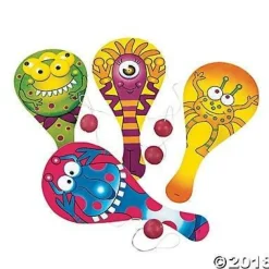 Wooden Monster Paddleball | 12ct