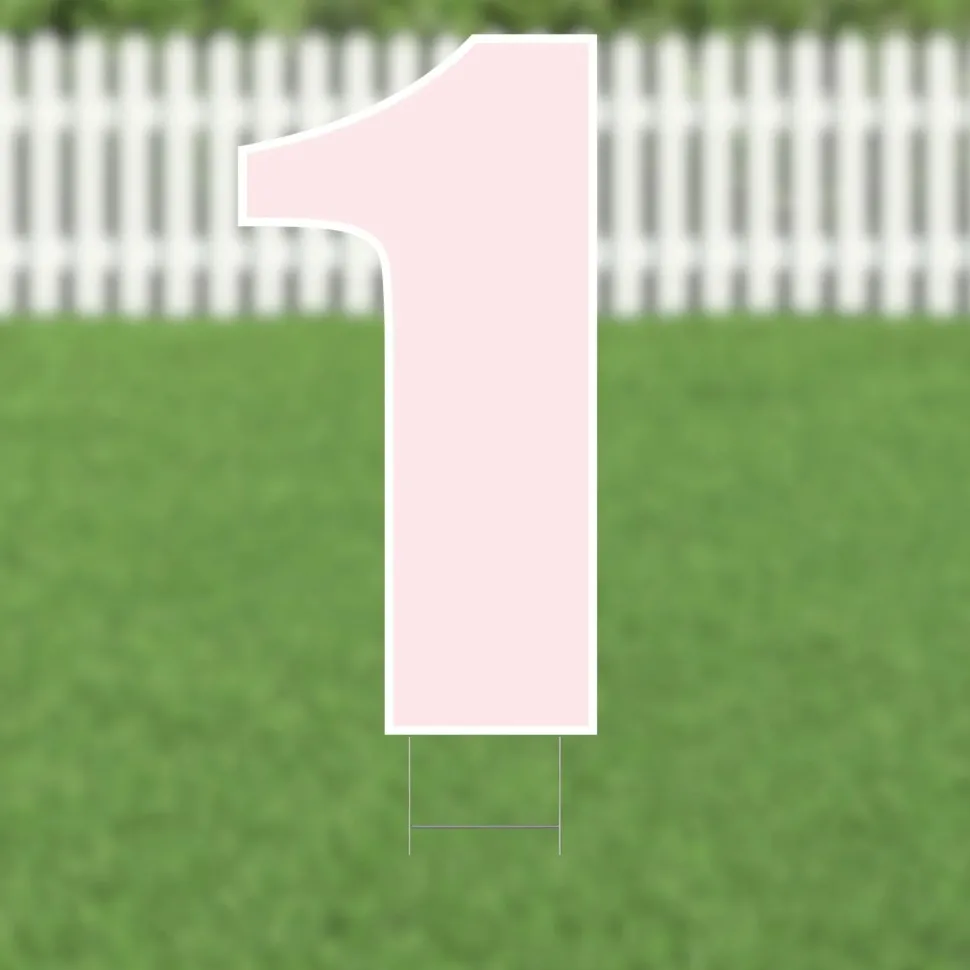 Yard Card Pink Number/Symbol 21.5" | 1ct